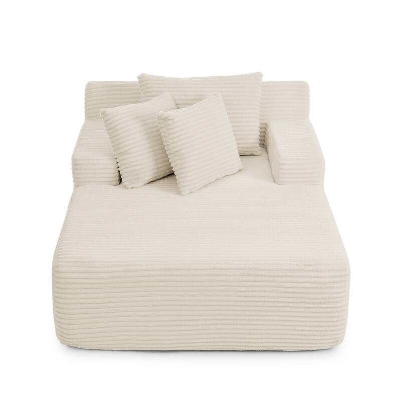 Roomfitters Velvet Lounge Chair No Assembly Required, Fluffy Single Lazy Sofa for Living Room and Bedroom