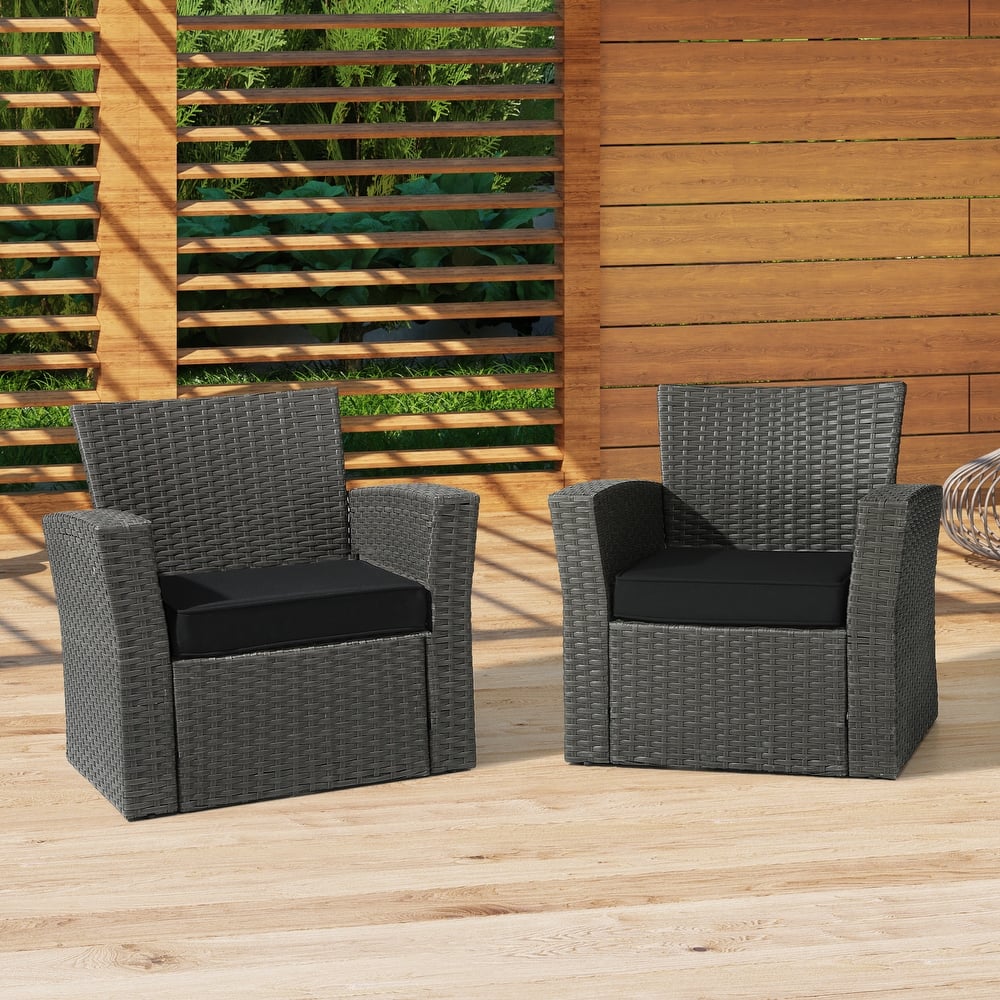 Fading Free All Weather Outdoor Patio Seat Cushions - (Set of 2)