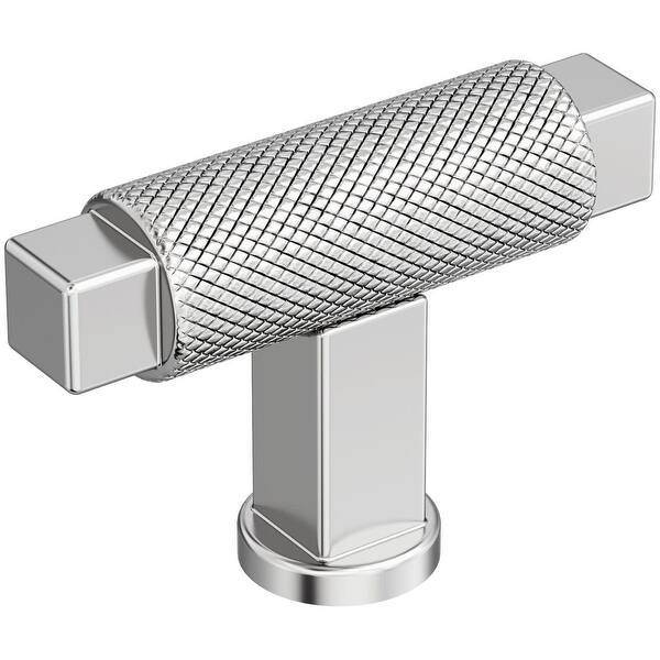slide 2 of 17, Amerock BP37621 Balata 9/16" Knurled Bar Cabinet Knob Polished Chrome
