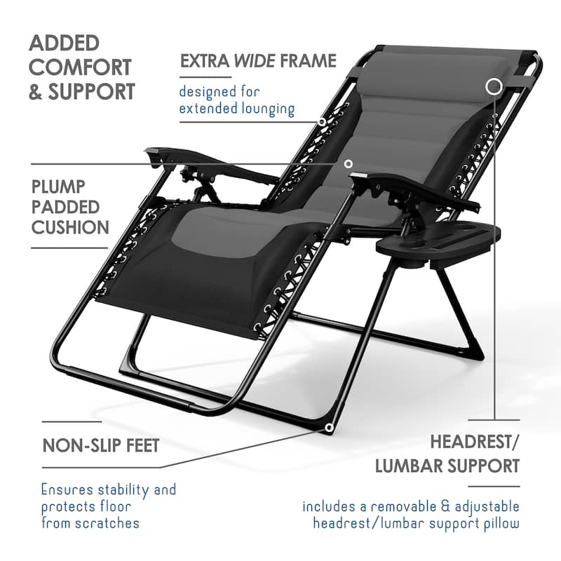 Nestl Outdoor Padded Zero Gravity Chair