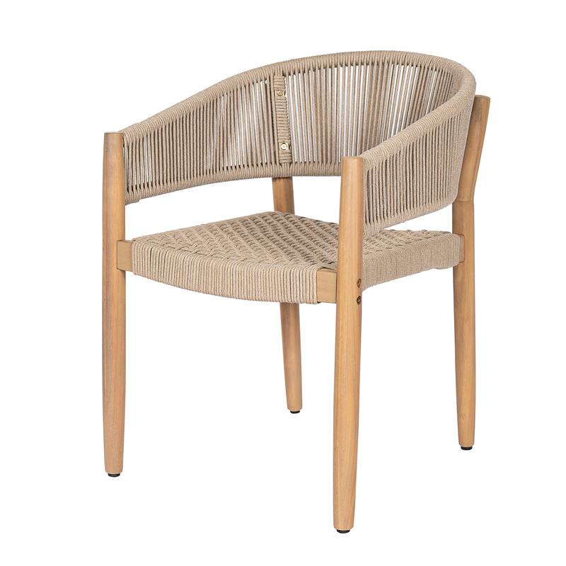 Christopher Knight Home - Verona Boho Solid Acacia Wood Rope Dining Chair Set