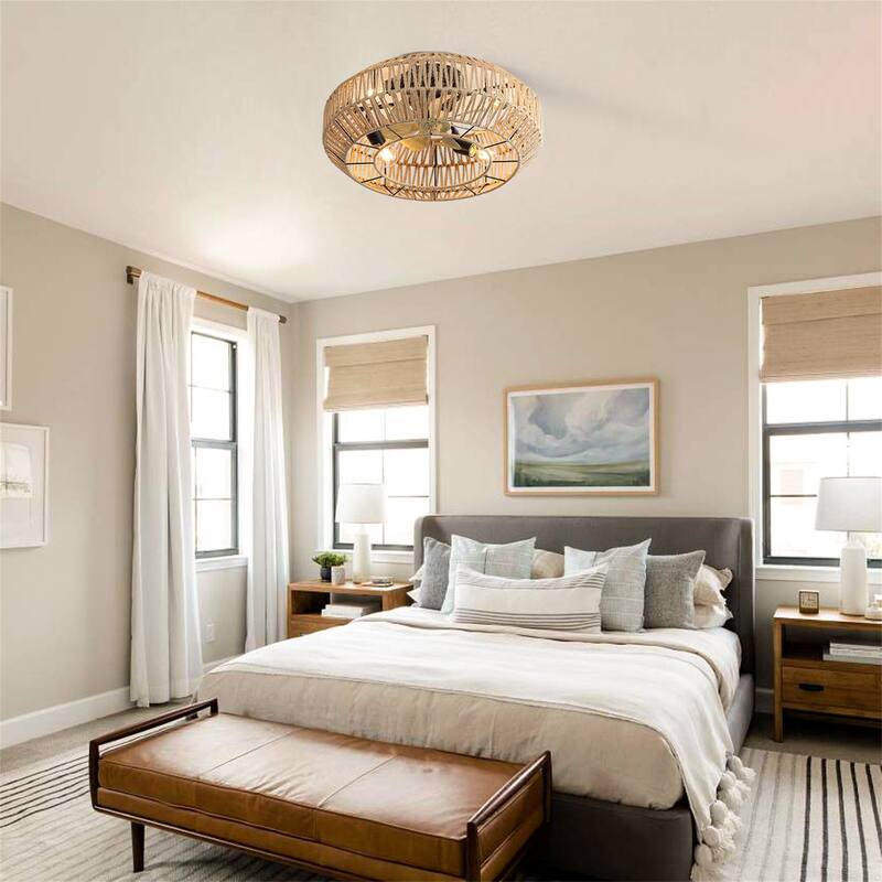 22 Inch Matte Black DC Motor Ceiling Fan with Remote