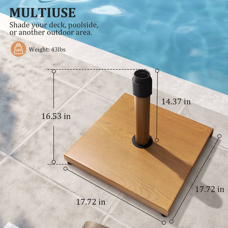 Pellebant 43LBS Outdoor Patio Concrete Market Umbrella Base Stand - N/A