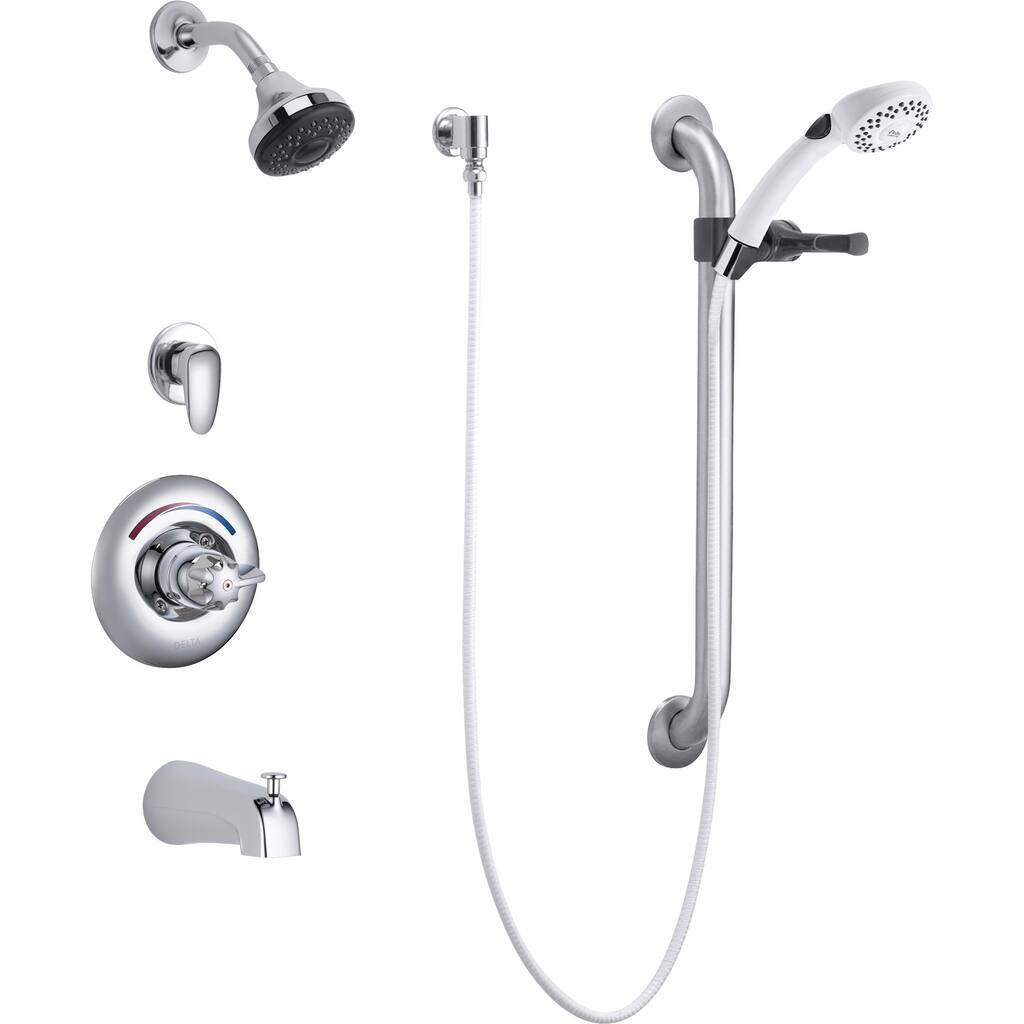 Delta Single Handle Tub and Shower Valve Trim with 1.5GPM Single - Chrome