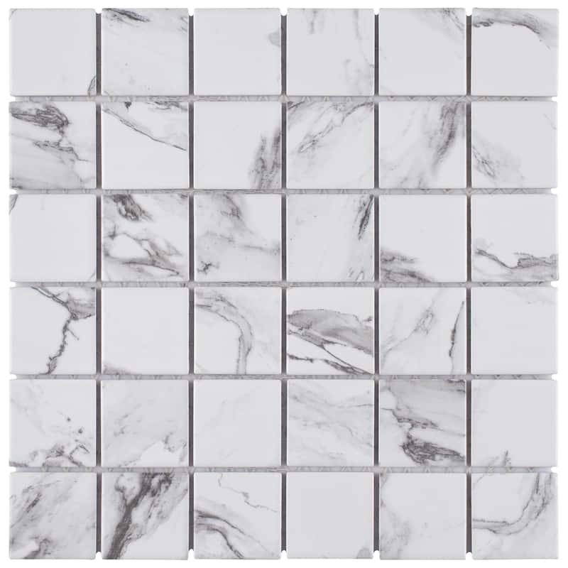 Merola Tile Katina Calacatta 11-5/8" x 11-5/8" Porcelain Mosaic Floor and Wall Tile