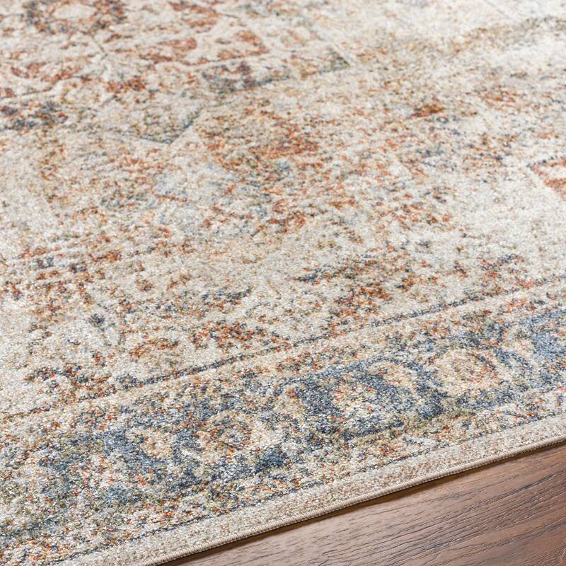 Livabliss Lillian Machine Washable Distressed Traditional Area Rug