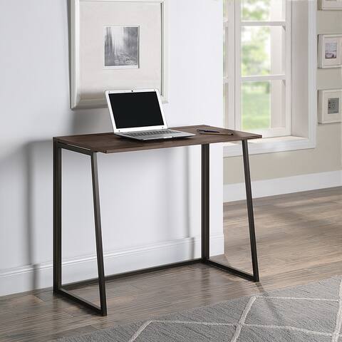 Contempo Toolless Folding Desk with Ash Top and Black Frame