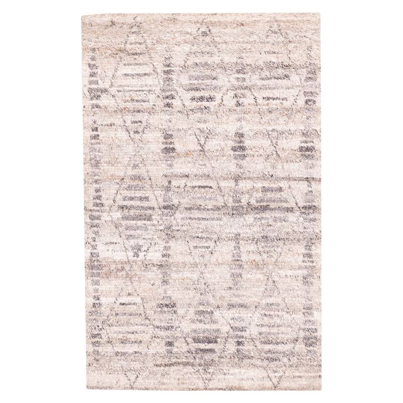 ECARPETGALLERY Hand-knotted Tangier Grey Wool Rug - 5'0 x 8'1