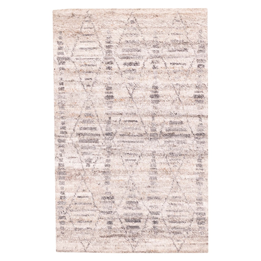 ECARPETGALLERY Hand-knotted Tangier Grey Wool Rug - 5'0 x 8'1