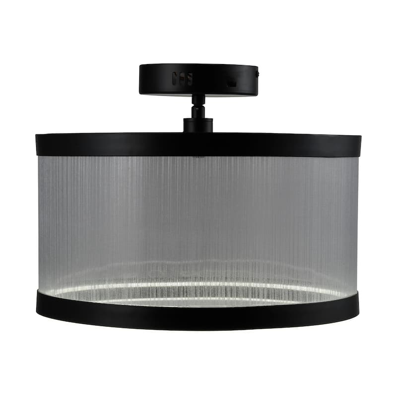 Artcraft Cora Integrated LED Semi Flush Mount - Black Finish
