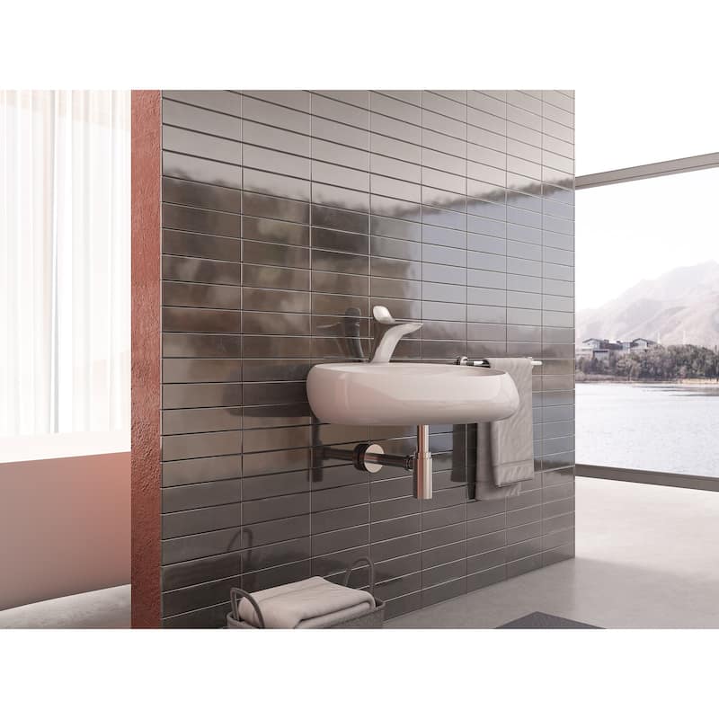 Rosaria 24" Glossy White Porcelain Wall Mounted Bathroom Sink