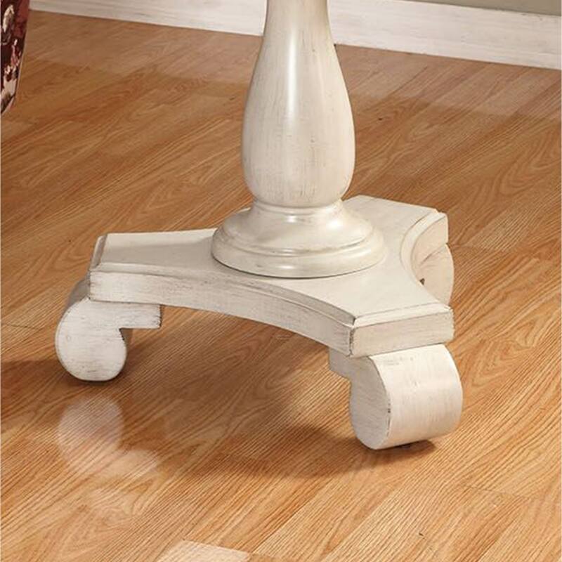 Transitional Round Wood Pedestal Side Table, Perfect for Living Room