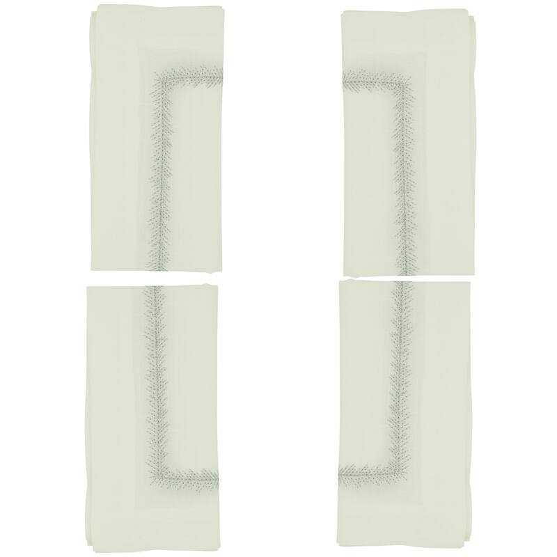 Embroidered Border Design Table Napkins (Set of 4)