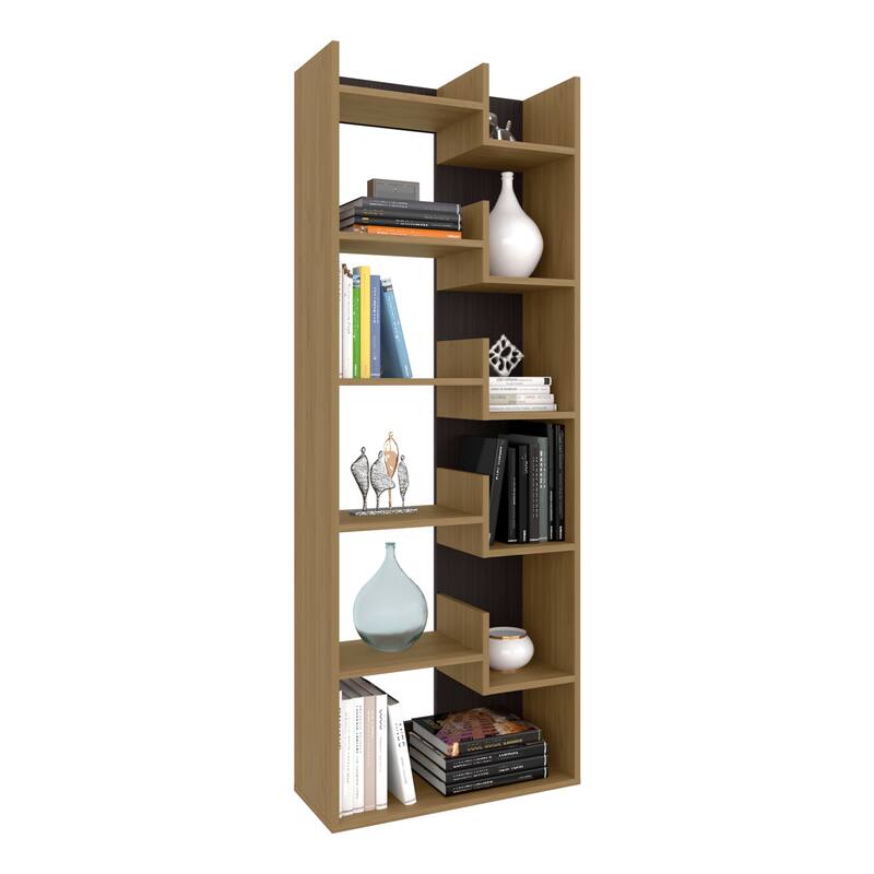 Modern Design Bookcase, 11 Shelves,Easy Assembly,FSC Certified CPSIA Compliant