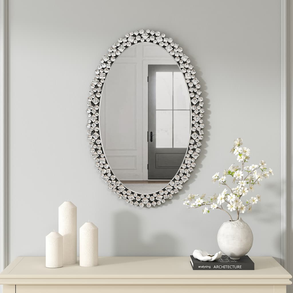 Crystal Accent Oval Wall Mirror