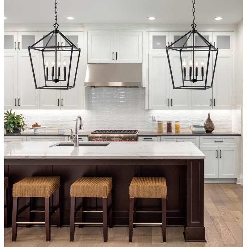 Marion Lantern Metal LED Pendant, by JONATHAN Y