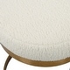 preview thumbnail 7 of 5, Shearling Top Bench with Hand Forged Base - 60" - White and Gold