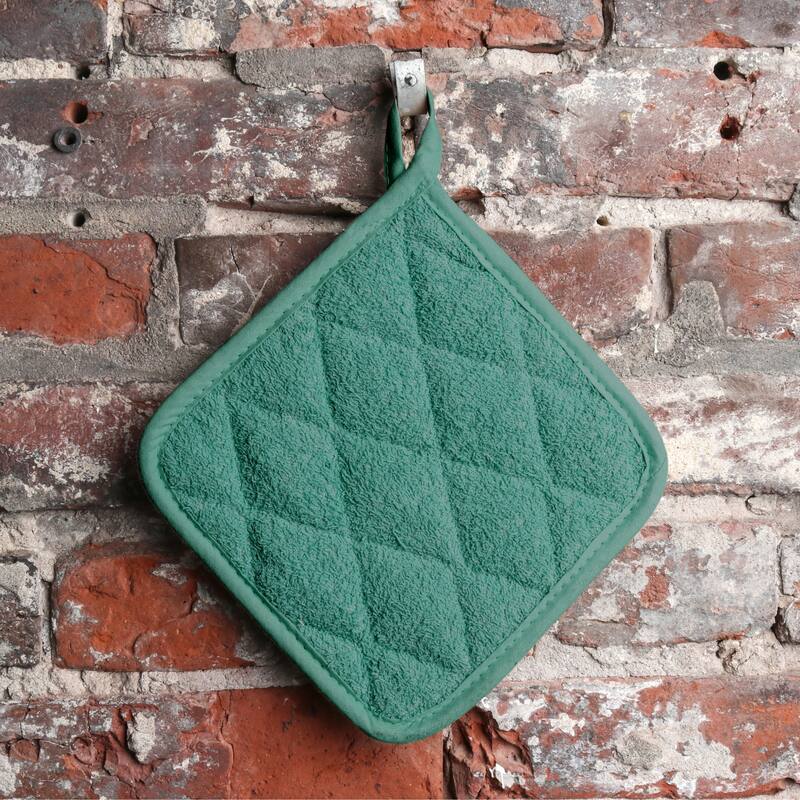Arkwright Home 7x7 Solid Color Cotton Terry Pot Holders - Pack of 12