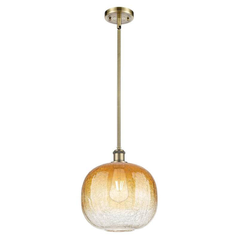 Innovations Lighting Endless Possibilities Ballston - Brookhaven Sphere - 1 Light 11" Stem Hung Mini Pendant - Antique Brass/Amber