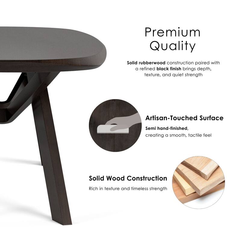 Furniture of America Abigail VI Mid-Century Modern 5-Piece Black Handfinished Solid Wood Dining Set