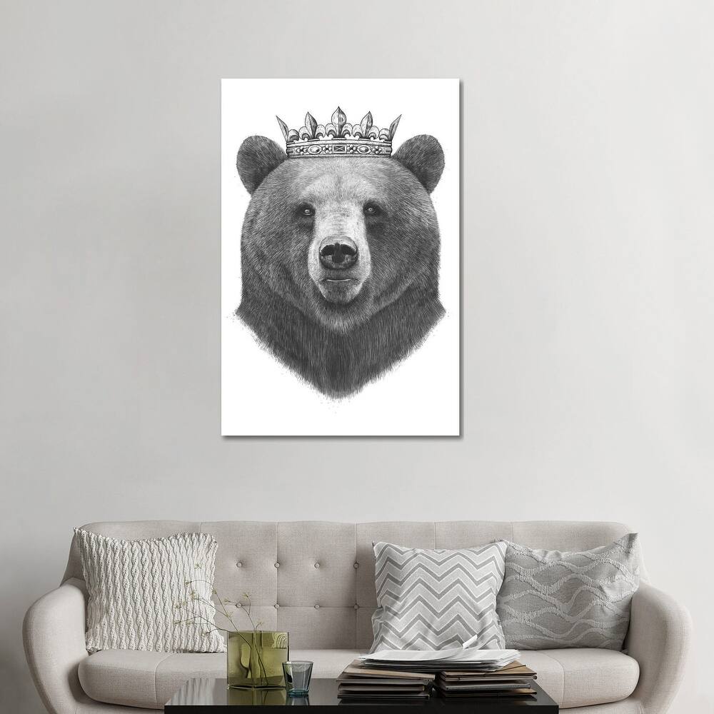 iCanvas "King Bear" by Valeriya Korenkova Canvas Print