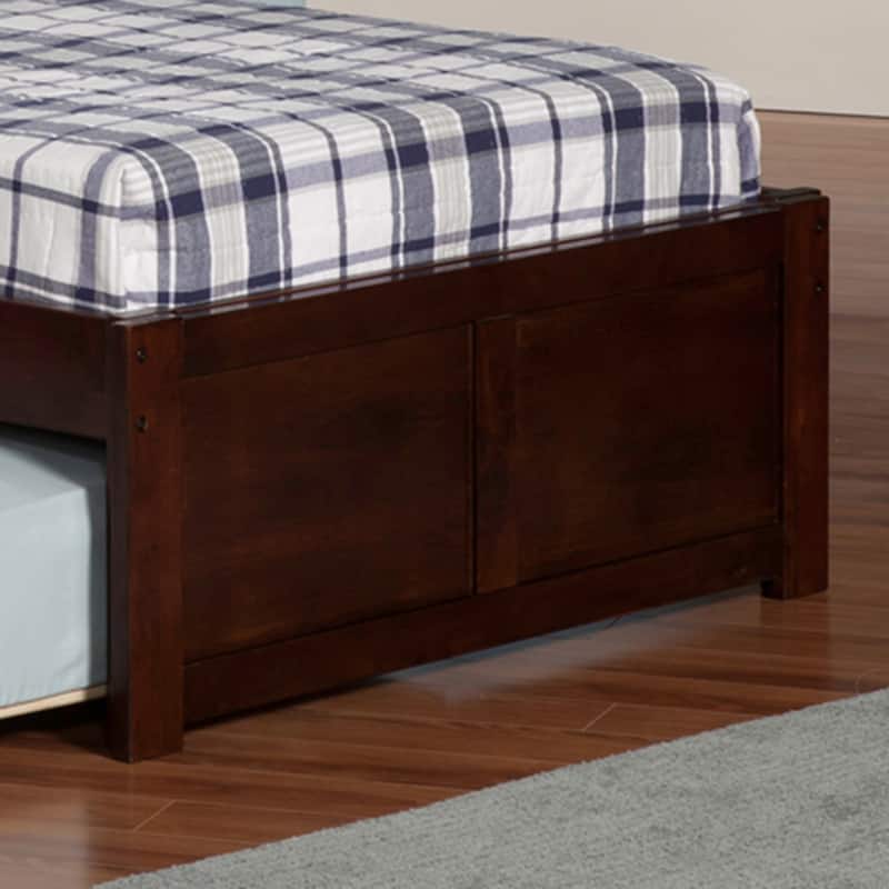 AFI Newport Twin XL Size Platform Bed with Footboard & Twin XL Trundle