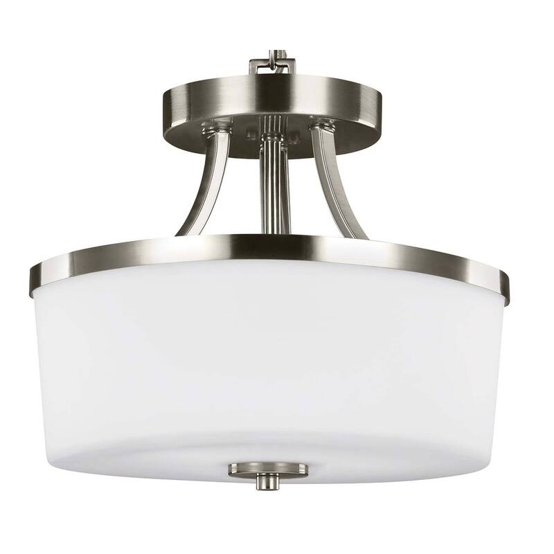 Bellevue Hamel 2 Light 13" Wide Full Sized Pendant Converts to - Brushed Nickel