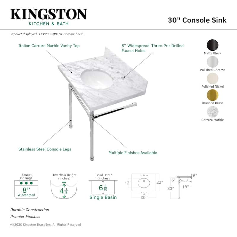 Kingston Brass Dreyfuss 30" Wide Console Sink Set
