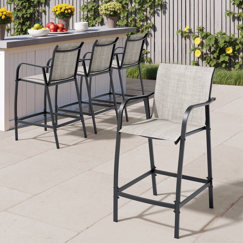 Outdoor Indoor Patio Bar Stools Lightweight Bar Chairs