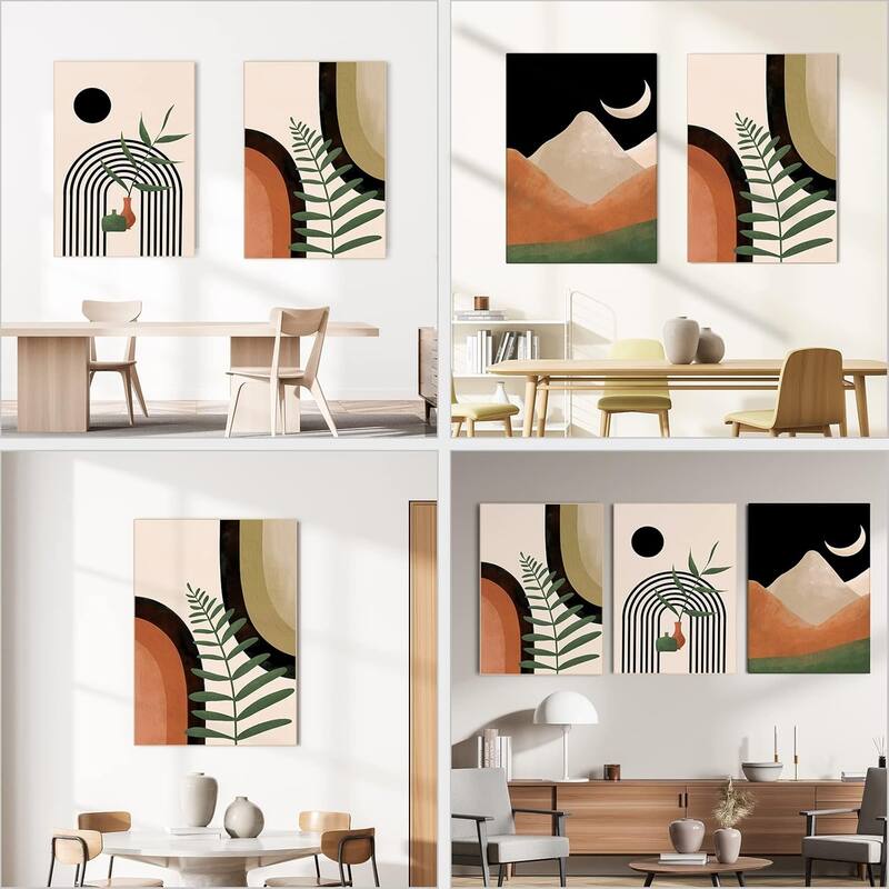 Wall Art Set of 3, Mid Century Modern Decor