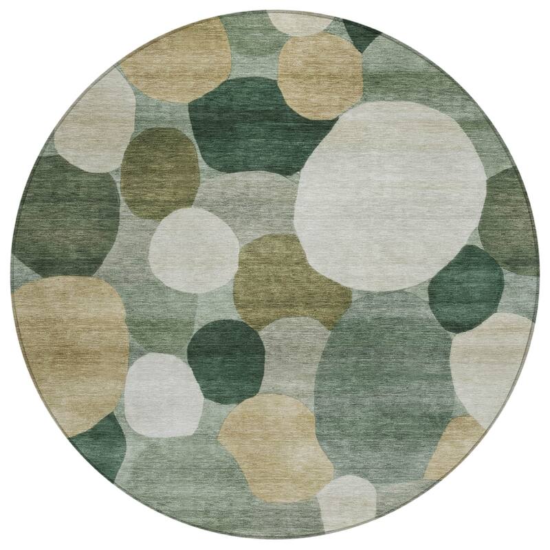 Machine Washable Indoor/ Outdoor Modern Circy Chantille Rug
