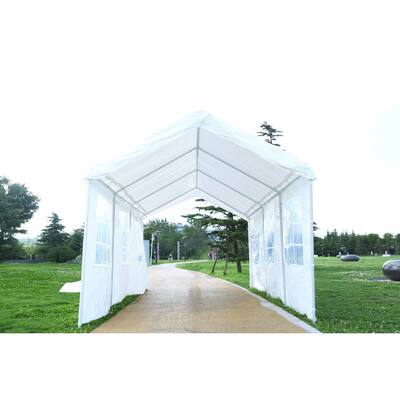 Heavy Duty Carport Gazebo, Canopy Garage, Car Shelter with windows