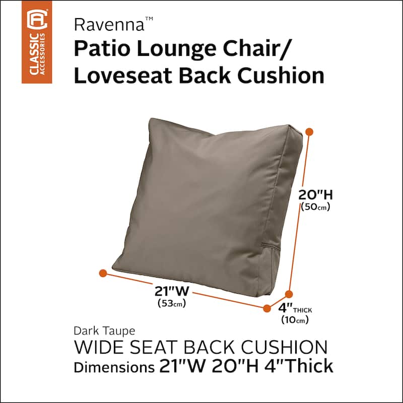 Ravenna Water-Resistant Patio Lounge Chair/Loveseat Back Cushion