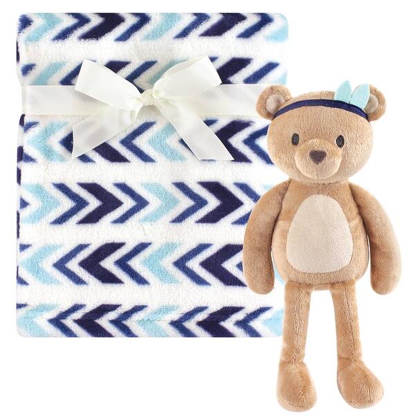 slide 1 of 1, Hudson Baby Infant Boy Plush Blanket with Toy, Aztec Bear, One Size - Aztec Bear - One Size One Size - Aztec Bear