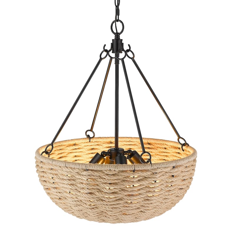 Golden Lighting Hathaway 4-light Pendant in Matte Black