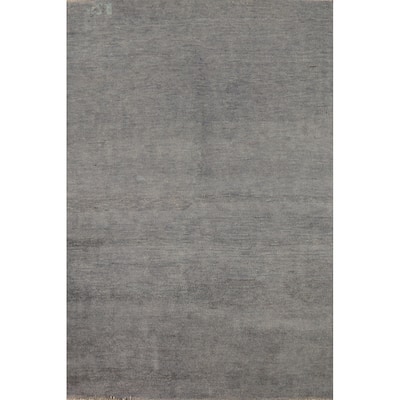 Modern Gray Gabbeh Oriental Foyer Rug Handmade Wool Carpet - 3'3"x 4'6"