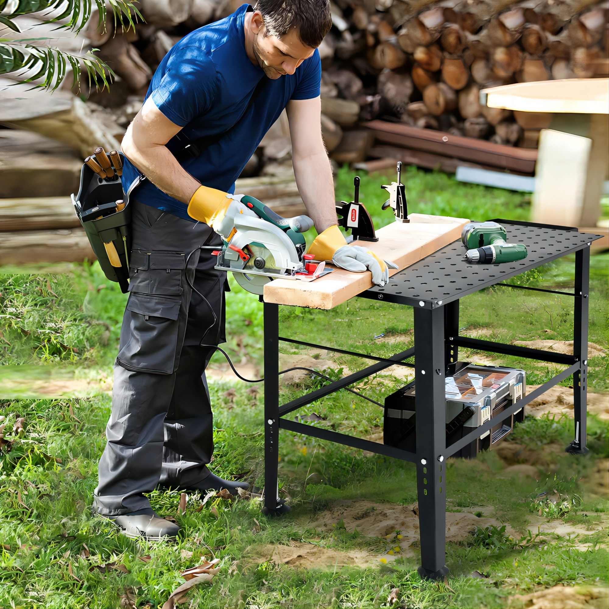 36 x 24 Heavy Duty Metal Welding Workbench with Tool Storage Drawer