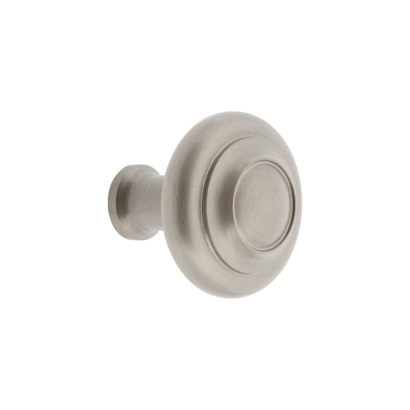 Grandeur CIRC-BRASS-KNOB Circulaire 1-3/8” Solid Metal Stepped - Satin Nickel