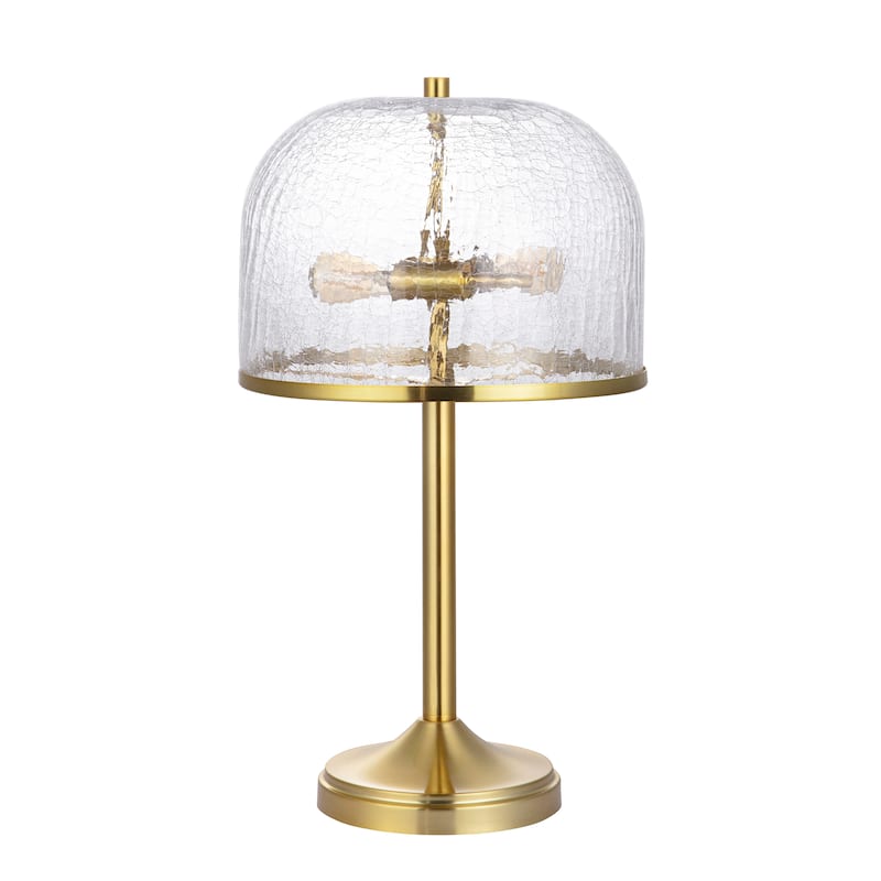 SAFAVIEH Daye 21-inch Glass & Metal Table Lamp (LED Bulb Included) - 12"W x 12"D x 21"H