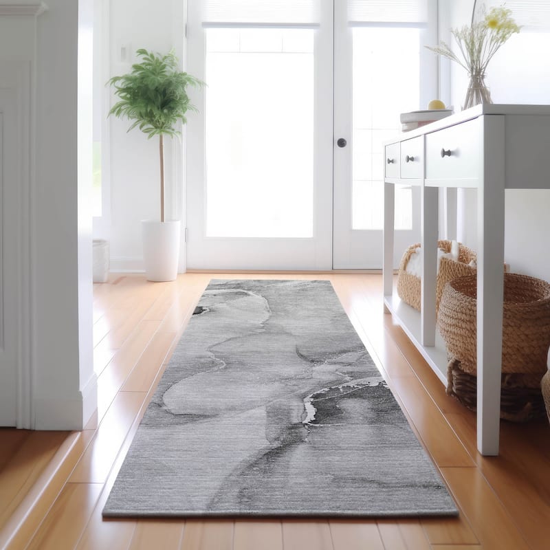 Premium Washable Super Soft Abstract Mayfield Rug - Gray - 2' 3" x 7' 6" - Runner
