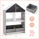 preview thumbnail 8 of 19, Playhouse Kids Bookshelf with Chalkboard and Whiteboard for 3-6 Years-Gray