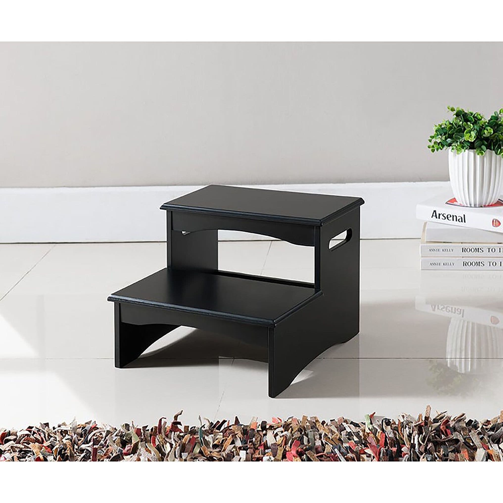 Black Finish Wood Bedroom Step Stool On Sale Bed Bath Beyond
