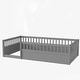 preview thumbnail 8 of 10, Grey Twin Size Pine Floor Bed Frame with Fence