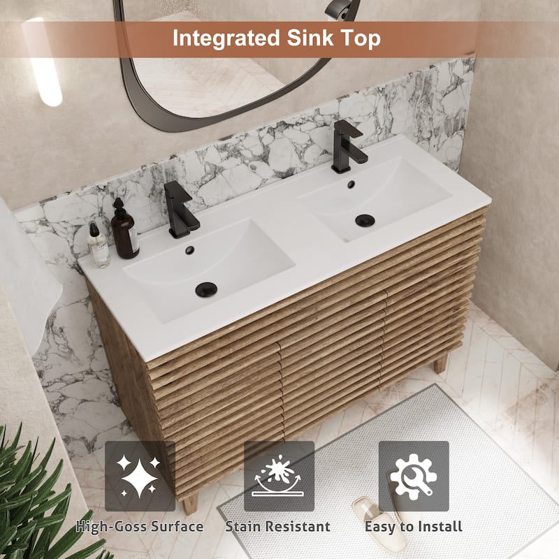 Bathroom Vanity Set W/Drop in Sink Faucet Cabinet Combo
