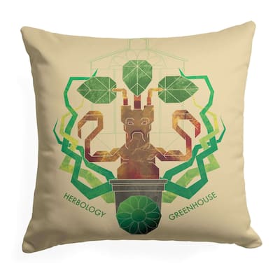 Warner Brothers Harry Potter Herbology Greenhouse 18 Inch Throw Pillow