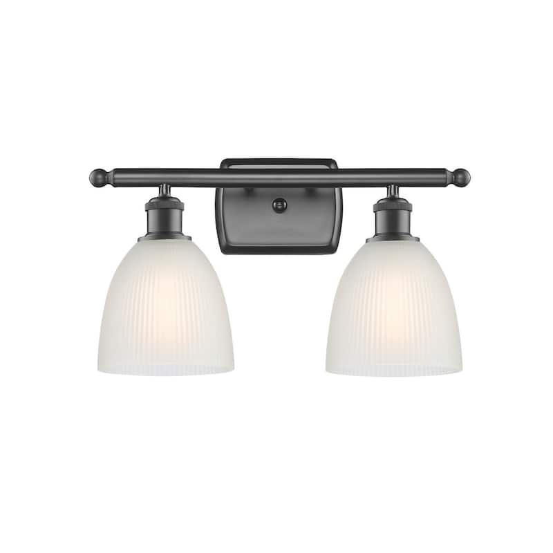 Innovations Lighting Castile 2 Light 16" Wide Bathroom Vanity Light - Oil Rubbed Bronze / White