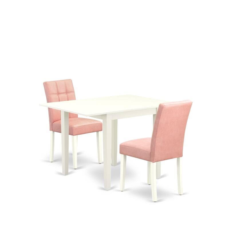 East West Furniture Dining Room Set Contains a Rectangle Kitchen Table and Chairs, Linen White (Pieces Options)