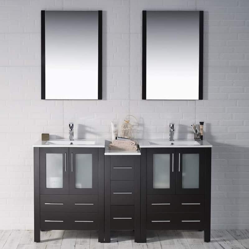 Blossom Sydney 60" Solid Wood Bathroom Vanity Double Sink with Cabinet