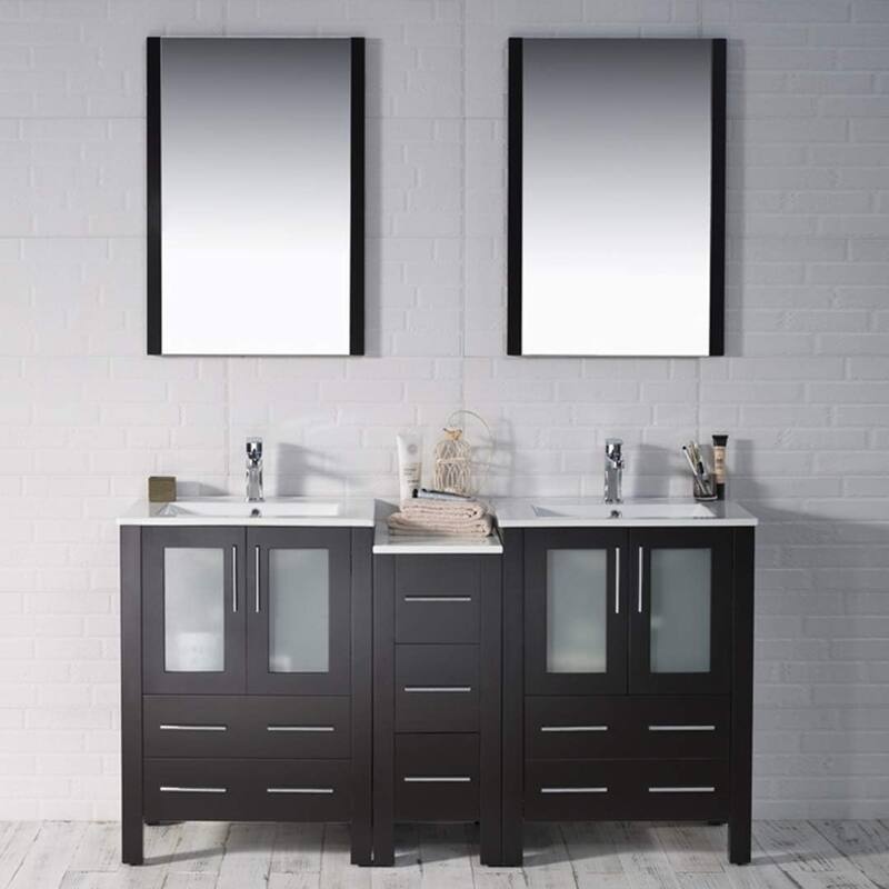 Blossom Sydney 60" Solid Wood Double Sink Bathroom Vanity with Cabinet