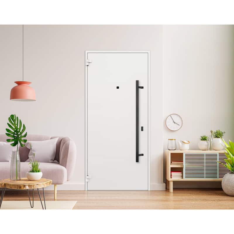 Exterior Prehung Steel Entry Door Ronex 0131 Grey 2 Sidelites Top Window Stainless Steel Inserts 16+36+16x96 Left Hand